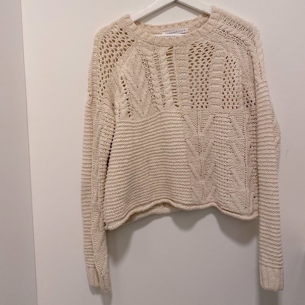 Cream Endless Rose Knit Sweater - Small